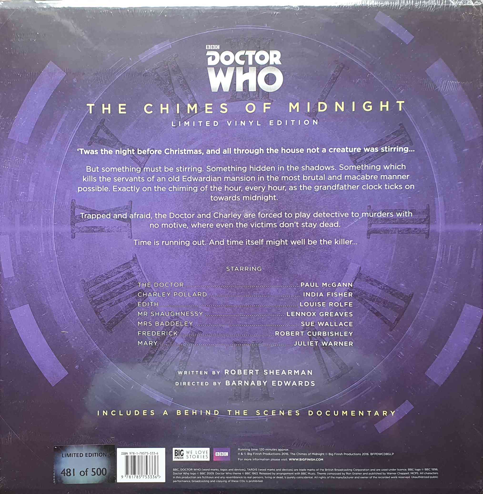 Picture of BFPDWCD8GLP Doctor Who - The chimes of midnight by artist Robert Shearman from the BBC records and Tapes library